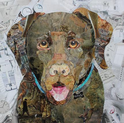 Labrador collage recycled magazines